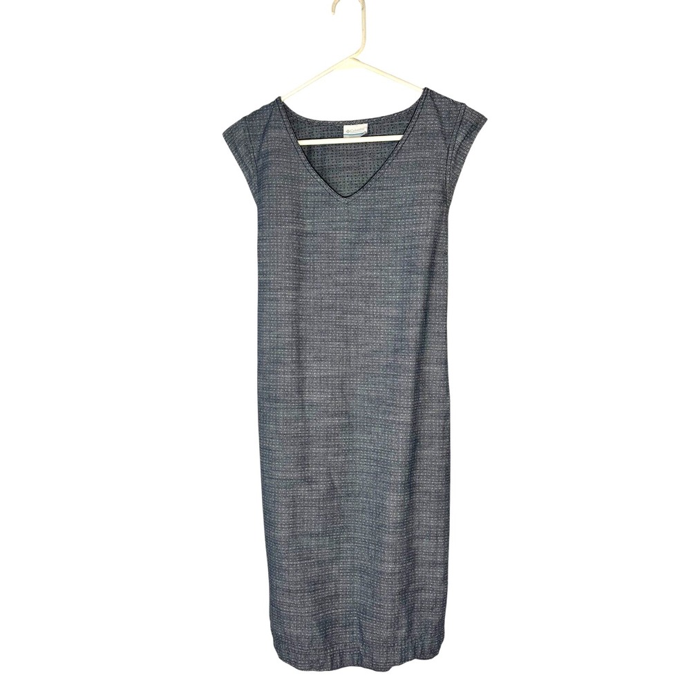 Columbia Women's Sleeveless Knee Length Dress‎ Blue M Tie Back
